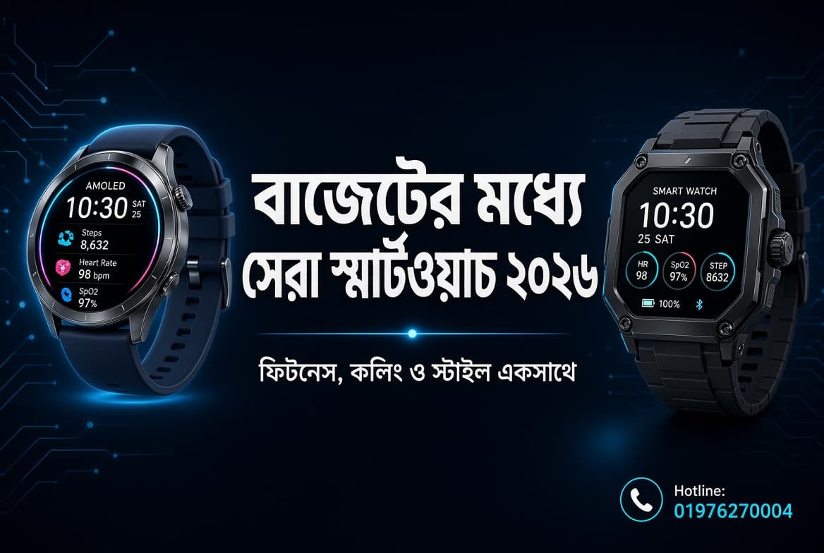 বাজেটের মধ্যে সেরা স্মার্টওয়াচ ২০২৬ – ফিটনেস, কলিং ও স্টাইল একসাথে