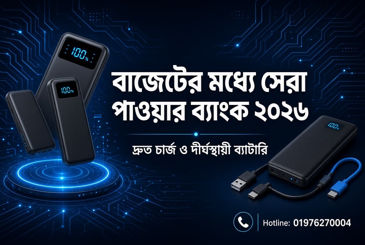 বাজেটের মধ্যে সেরা পাওয়ার ব্যাংক ২০২৬ – দ্রুত চার্জ ও দীর্ঘস্থায়ী ব্যাটারি