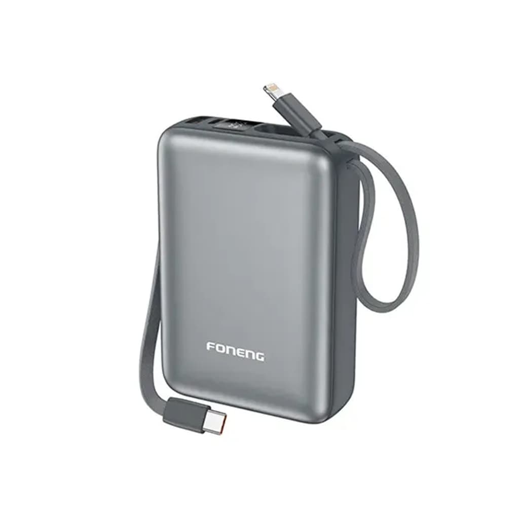 FONENG PX116 Mini 22.5W Power Bank with 2 Built-in Cables -  20000mAh