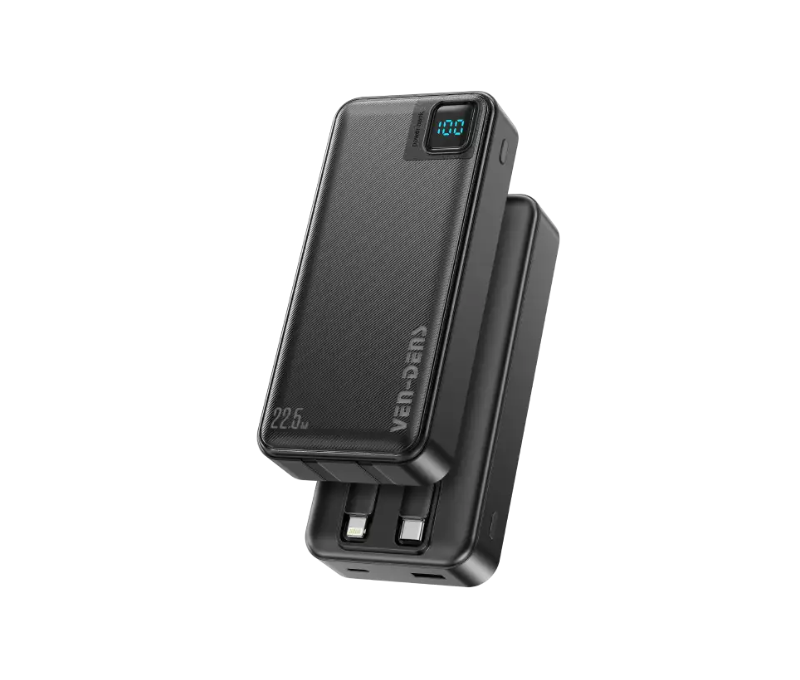 VEN-DENS VD-PB061 20000mAh 22.5W Power Bank with Built-in Cables